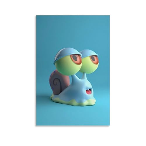 WJHJZQYY Niedliche Alien-Schnecken-Wanddekoration, niedlich und bunt, perfekt für Kinderzimmer, dekoratives Wandbild, modernes Kunstposter, 60 x 90 cm von WJHJZQYY