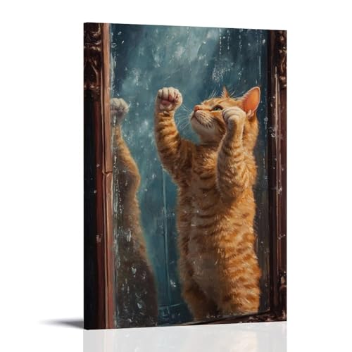 WJHJZQYY Ölgemälde mit Tiermotiven einer Katze, die kleine Muskeln stolz vor einem dampfenden Spiegel biegt. Dekoratives Wandbild, modernes Kunstposter, 20 x 30 cm WJHJZQYY Ölgemälde mit Tiermotiven einer Katze, die kleine Muskeln stolz vor einem dampfenden Spiegel biegt. Dekoratives Wandbild, modernes Kunstposter, 20 x 30 cm von WJHJZQYY
