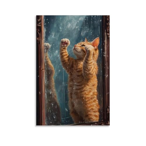 WJHJZQYY Ölgemälde mit Tiermotiven einer Katze, die kleine Muskeln stolz vor einem dampfenden Spiegel biegt. Dekoratives Wandbild, modernes Kunstposter, 20 x 30 cm WJHJZQYY Ölgemälde mit Tiermotiven einer Katze, die kleine Muskeln stolz vor einem dampfenden Spiegel biegt. Dekoratives Wandbild, modernes Kunstposter, 20 x 30 cm von WJHJZQYY