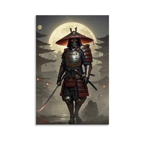 WJHJZQYY Samurai-Poster, Geisterkrieger, der ein Messer unter dem Mondlicht hält, dekoratives Wandbild, modernes Kunstposter, 30 x 45 cm WJHJZQYY Samurai-Poster, Geisterkrieger, der ein Messer unter dem Mondlicht hält, dekoratives Wandbild, modernes Kunstposter, 30 x 45 cm von WJHJZQYY