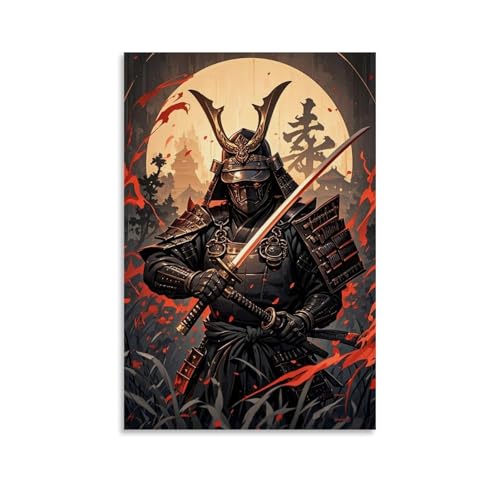 WJHJZQYY Samurai-Poster, Geisterkrieger im Kampf, dekoratives Wandbild, modernes Kunstposter, 20 x 30 cm von WJHJZQYY