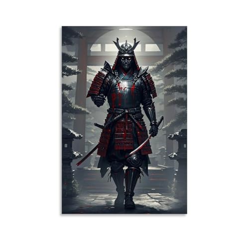 WJHJZQYY Samurai-Poster, Geisterkrieger mit Waffen, dekoratives Wandbild, modernes Kunstposter, 30 x 45 cm von WJHJZQYY