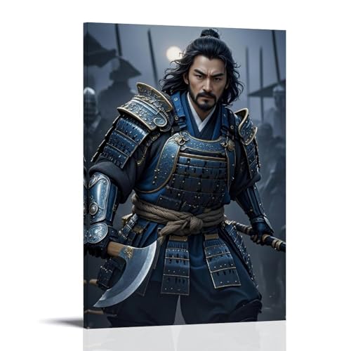 WJHJZQYY Samurai-Poster, doppelter Krieger, dekoratives Wandbild, modernes Kunstposter, 30 x 45 cm von WJHJZQYY