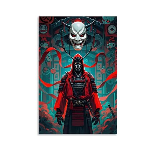 WJHJZQYY Samurai-Poster, ein Geisterkrieger in Rot, dekoratives Wandbild, modernes Kunstposter, 60 x 90 cm WJHJZQYY Samurai-Poster, ein Geisterkrieger in Rot, dekoratives Wandbild, modernes Kunstposter, 60 x 90 cm von WJHJZQYY
