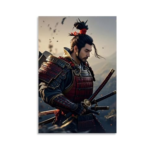 WJHJZQYY Samurai-Poster, schönes Samurai-Poster, dekoratives Wandbild, modernes Kunstposter, 20 x 30 cm von WJHJZQYY