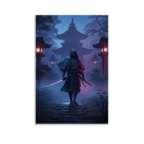 WJHJZQYY Samurai-Poster bei Nacht, Geisterkrieger, dekoratives Wandbild, modernes Kunstposter, 50 x 75 cm WJHJZQYY Samurai-Poster bei Nacht, Geisterkrieger, dekoratives Wandbild, modernes Kunstposter, 50 x 75 cm von WJHJZQYY