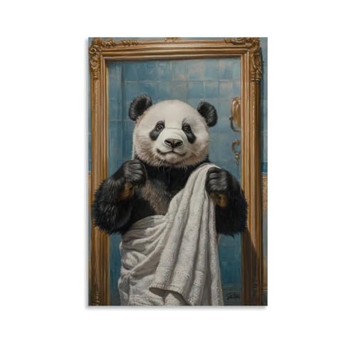 WJHJZQYY Tier-Ölgemälde eines Pandas, der winzige Muskeln in einem Ganzkörperspiegel biegt, während er in Handtücher gewickelt wird. Dekoratives Wandbild, modernes Kunstposter, 20 x 30 cm WJHJZQYY Tier-Ölgemälde eines Pandas, der winzige Muskeln in einem Ganzkörperspiegel biegt, während er in Handtücher gewickelt wird. Dekoratives Wandbild, modernes Kunstposter, 20 x 30 cm von WJHJZQYY