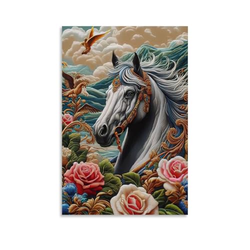 WJHJZQYY Tierposter mit bunten Blumen und Meer und Vogel fliegen im Hintergrund, dekoratives Wandbild, modernes Kunstposter, 60 x 90 cm WJHJZQYY Tierposter mit bunten Blumen und Meer und Vogel fliegen im Hintergrund, dekoratives Wandbild, modernes Kunstposter, 60 x 90 cm von WJHJZQYY