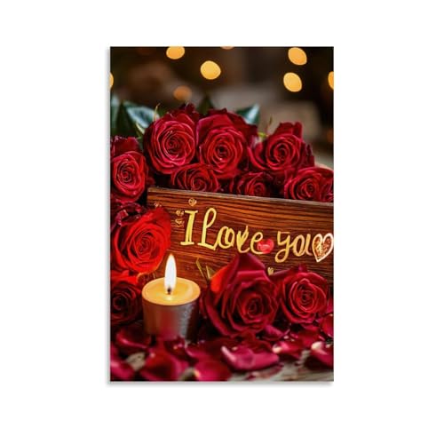 WJHJZQYY Valentinstags-Poster mit vielen Rosen und einer Kerze, dekoratives Wandbild, modernes Kunstposter, 20 x 30 cm WJHJZQYY Valentinstags-Poster mit vielen Rosen und einer Kerze, dekoratives Wandbild, modernes Kunstposter, 20 x 30 cm von WJHJZQYY