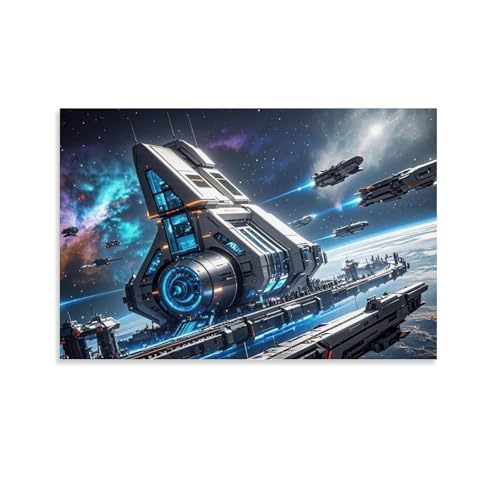 WJHJZQYY Wanddekoration, Galaktisches Raumschiff, dekoratives Wandbild, modernes Poster, 30 x 45 cm, 2 Stück von WJHJZQYY
