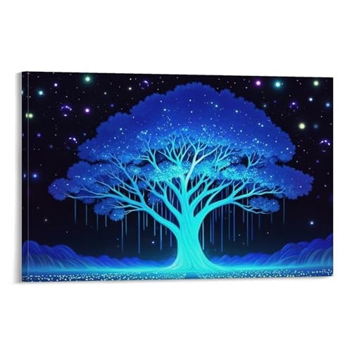 WJHJZQYY Wanddekorationsposter, Motiv: Mystischer blauer Baum, dekoratives Wandbild, modernes Kunstposter, 20 x 30 cm WJHJZQYY Wanddekorationsposter, Motiv: Mystischer blauer Baum, dekoratives Wandbild, modernes Kunstposter, 20 x 30 cm von WJHJZQYY