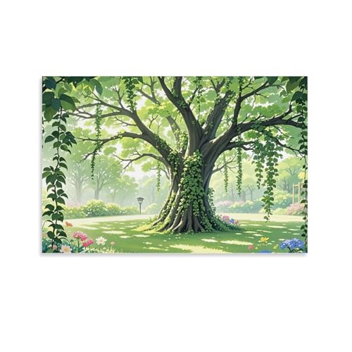 WJHJZQYY Wanddekorationsposter mit bezauberndem Baum, dekoratives Wandbild, modernes Kunstposter, 50 x 75 cm von WJHJZQYY