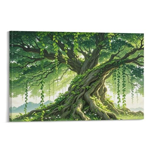 WJHJZQYY Wanddekorationsposter mit majestätischem Baum, dekoratives Wandbild, modernes Kunstposter, 50 x 75 cm von WJHJZQYY