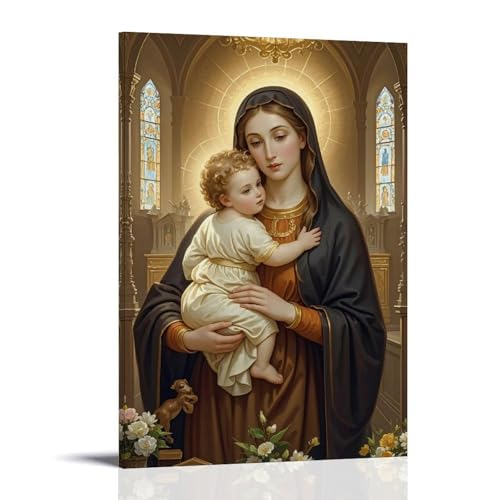 WJHJZQYY Wandkunst, Madonna und Kind, Dekoration, dekoratives Wandbild, modernes Kunstposter, 40 x 60 cm von WJHJZQYY