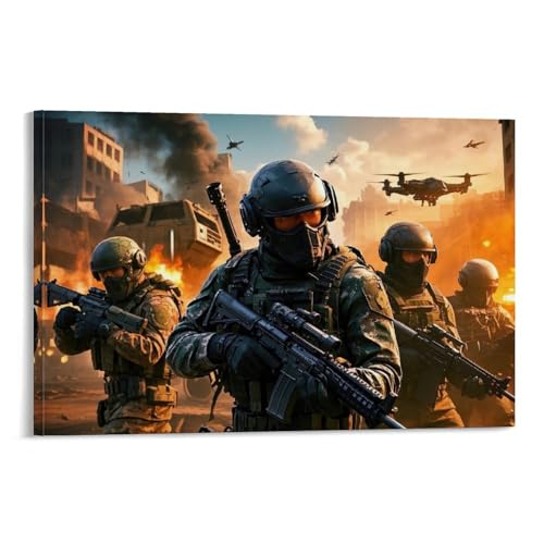 WJHJZQYY Wandkunst, Motiv: Krieger an der Wand, Militär-Thema, dekoratives Wandbild, modernes Kunstposter, 20 x 30 cm von WJHJZQYY