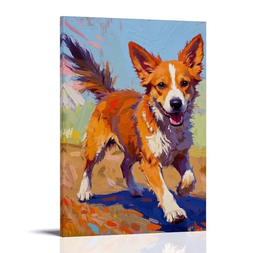 WJHJZQYY Wandkunst, lebendiges Porträt eines fröhlichen Hundes, Dekoration für Zuhause, dekoratives Wandbild, modernes Kunstposter, 30 x 45 cm WJHJZQYY Wandkunst, lebendiges Porträt eines fröhlichen Hundes, Dekoration für Zuhause, dekoratives Wandbild, modernes Kunstposter, 30 x 45 cm von WJHJZQYY