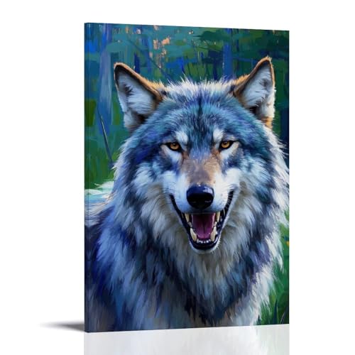 WJHJZQYY Wandkunst, majestätischer blauäugiger Wolf, Dekoration, dekoratives Wandbild, modernes Kunstposter, 20 x 30 cm WJHJZQYY Wandkunst, majestätischer blauäugiger Wolf, Dekoration, dekoratives Wandbild, modernes Kunstposter, 20 x 30 cm von WJHJZQYY