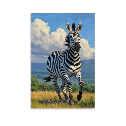 WJHJZQYY Zebra Majesty abstrakte Wildtier-Wandkunst, Dekoration, dekoratives Wandbild, modernes Kunstposter, 50 x 75 cm von WJHJZQYY