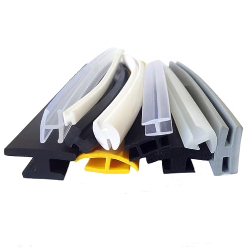 Duschtür Dichtung 1 Stück H-förmiger Gummi-Dichtungsstreifen, Kantenanleimung, Schutzschild for Glas, Metall, Panel, Gelb, Grau, Weiß, Braun, Transparent(Silicone10) von WJIAYAO