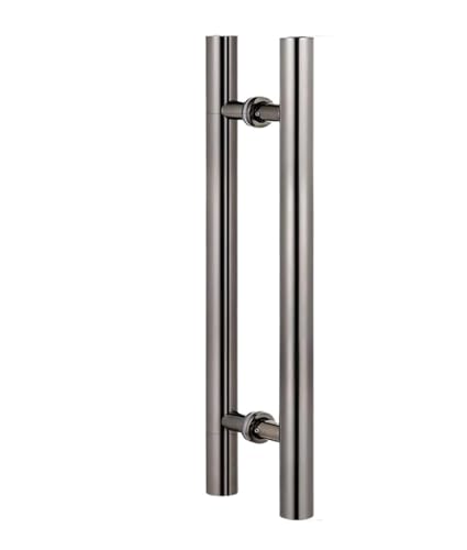 WJIAYAO Duschtürgriff Duschtürgriff Form Glas Edelstahl Scheunentore Zuggriff Set Hardware-Armaturen(Black Titanium,A600mm(B400mm)) von WJIAYAO