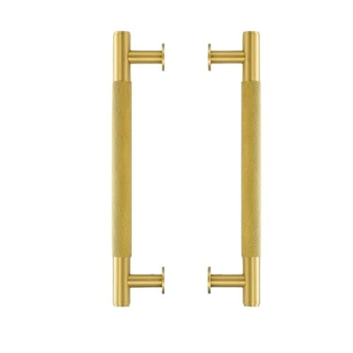 WJIAYAO Duschtürgriff Messing Gerändelt Tür Griffe Doppel Holz Dusche Zimmer Einseitig Seite Matt Gold Schwarz Zieht(P2-SB-3XL) von WJIAYAO