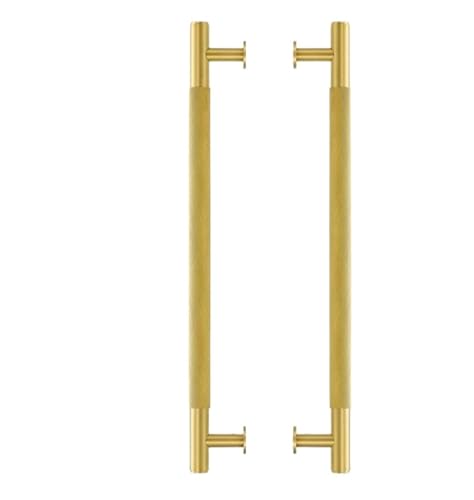 WJIAYAO Duschtürgriff Messing Gerändelt Tür Griffe Doppel Holz Dusche Zimmer Einseitig Seite Matt Gold Schwarz Zieht(P2-SB-8XL) von WJIAYAO