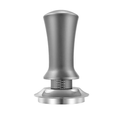 WJIAYAO Kaffee-Stampfer Kaffee Tamper Flache Basis Selbst Nivellierung Konstante Druck Espresso Tamper(58.35MM Flat Gray) von WJIAYAO
