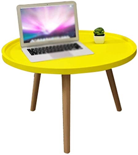 WDX - Kleiner Couchtisch zu Hause, kreativer runder Balkon Wohnzimmer Büro Freizeittisch dekorative Ornamente Verhandlungstisch kreativ (Farbe: Gelb, Größe: 40 cm) von WJJ
