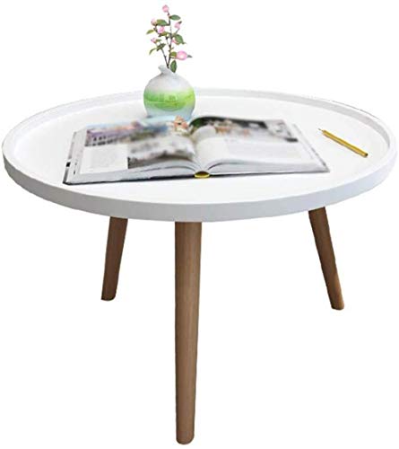 WDX - Kleiner Couchtisch zu Hause, kreativer runder Balkon Wohnzimmer Büro Freizeittisch dekorative Ornamente Verhandlungstisch kreativ (Farbe: Weiß, Größe: 60 cm) von WJJ