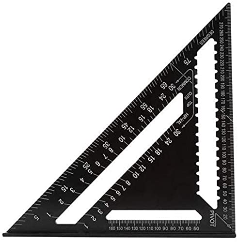 WJJ 12-Zoll-hochwertiges hochpräzises Aluminiumprofil schwarzes Dreiecklineal 30 cm Dreieckteller von WJJ