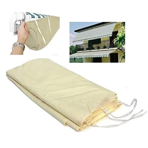 WJJKJH Outdoor Markise Schutzhülle 2025 Upgrade Terrasse wasserdichte Abdeckung Einziehbare Rollo Abdeckung Staub Abdeckung(Beige,3m) von WJJKJH