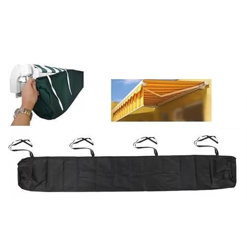 WJJKJH Outdoor Markise Schutzhülle 2025 Upgrade Terrasse wasserdichte Abdeckung Einziehbare Rollo Abdeckung Staub Abdeckung(Black,5.5m) von WJJKJH