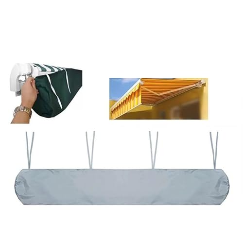 WJJKJH Outdoor Markise Schutzhülle 2025 Upgrade Terrasse wasserdichte Abdeckung Einziehbare Rollo Abdeckung Staub Abdeckung(Silver,3m) von WJJKJH