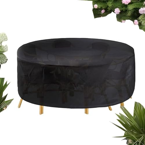 WJJKJH wasserdichte Runde Terrassenmöbelabdeckungen, Hohe Runde Tischabdeckung for Den Außenbereich, Abdeckungen for Tisch- Und Stuhlsets Im Freien for Den Winter(230x110cm) von WJJKJH