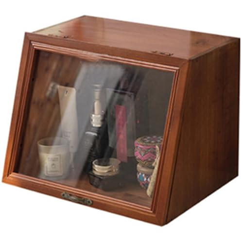 WJKBZQ Holzaufbewahrungsbox, Kleines Küchen-Sideboard, Tischschrank mit Klappglastür, für Schlafzimmer, Bastelzimmer, Wohnzimmer(B) von WJKBZQ