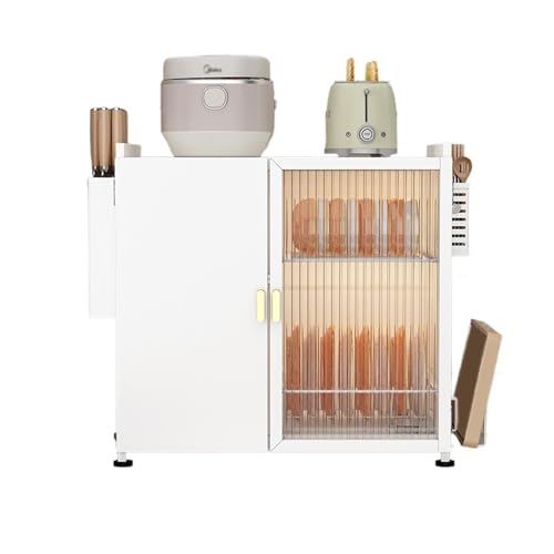 WJKBZQ Küchenschrank mit Zwei Türen, Geschirrtrockner, Großes Ablagefach mit Abtropfschale, für Flaschen, Schüsseln, Restaurants, Wohnzimmer(White) von WJKBZQ