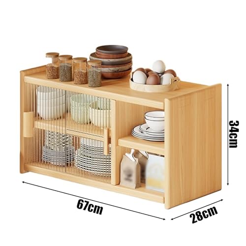 WJKBZQ Schiebetürenschrank, Küchen-Sideboard aus Holz mit Gestreifter Glastür, Arbeitsplatten-Aufbewahrungsschrank, für Wohnzimmer, Kaffeebar(B,L) von WJKBZQ
