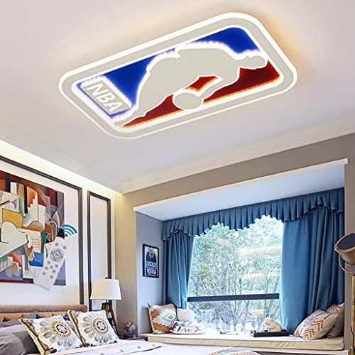 LED Deckenleuchte Wandleuchte Kinder Kreativ Basketball Deckenlampe dimmbar mit Fernbedienung Kronleuchter Acryl Lampenschirm Kinderzimmer Schlafzimmer Wohnzimmer Decke Lichter Beleuchtung,Square von WJLL