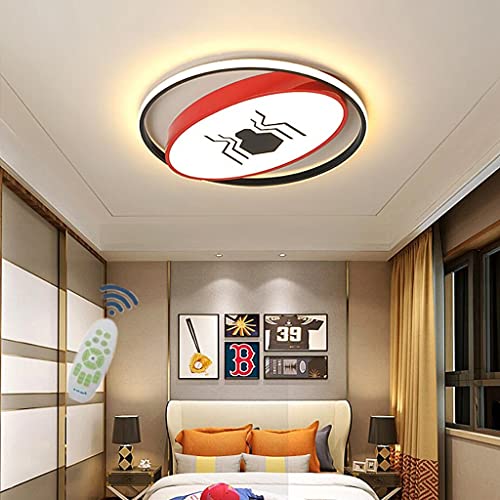WJLL Modern Deckenleuchte Kinderzimmer Deckenlampe LED Dimmbar Mit Fernbedienung Deckenbeleuchtung Superheld Spiderman Kronleuchter Für Jungen Mädchen Schlafzimmer Lampe Acryl 3000K-6000K,40cm von WJLL