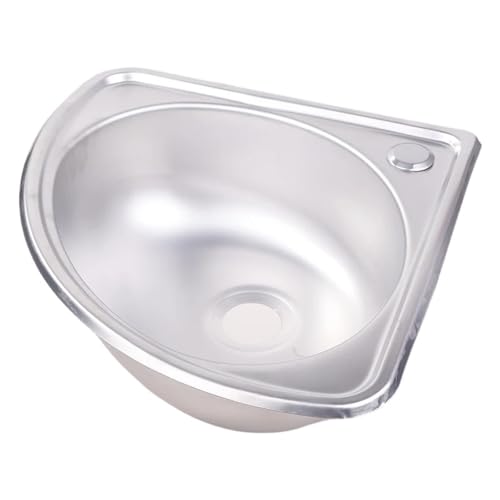 1 STÜCKE Silber RV Küchenspüle Edelstahl Badezimmer Becken Camper Gemüse Ecke Wohnmobil Bar Stahl Kleine Einzelschüssel Drop Tub von WJLYDM