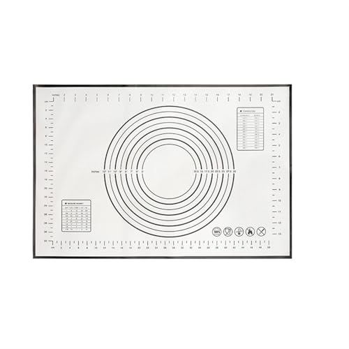 WJLYDM Backteigmatte Silikon Back Matte Pad Backblech Pizza Teig Maker Gebäck Küche Gadgets Nicht-Stick Roll Teig Matte Kochen Werkzeuge backformen FüR Fondant Pizza(Black,80x60cm) von WJLYDM