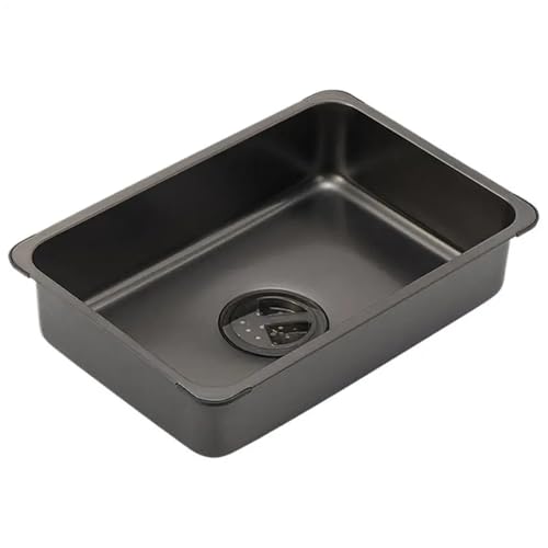 Campingspüle, tragbare Spüle aus Edelstahl for Camping, Spülpfanne, Spülschüssel, Spülwanne mit Abfluss for Wäschepicknick von WJLYDM