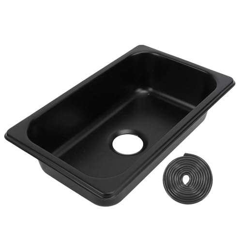 RV 304 Edelstahlspüle, rechteckiges Küchen-Handwaschbecken, Spüle mit 40 mm Abwasseranschluss for Boote, Wohnwagen, Yachten, Boote, Spray(Black) von WJLYDM