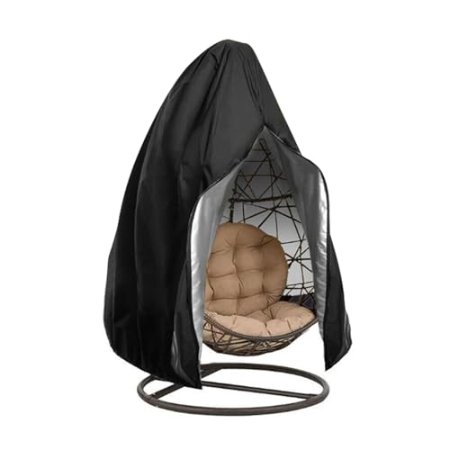 WJLYDM Eggshells Hängesessel-Abdeckung, faltbar, wetterbeständig, Sonnenschutz, Schutzhülle for Stühle for den Innenhof(Black,210D Single) von WJLYDM