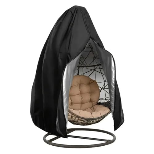 WJLYDM Eierstuhl-Abdeckung, Garten-Outdoor-Schaukel-Schutzhülle, Hängesessel, Rattanstuhl, Hängekorb-Abdeckung(Black,115x190cm) von WJLYDM