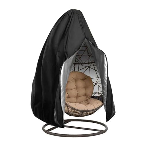 WJLYDM Faltbare Eierschalen-Abdeckung for Hängesessel, Sonnenschutz, for den Außenbereich, Gartenschaukel, Eierstuhl, wasserdichte Möbelabdeckung(Black,210D Single) von WJLYDM