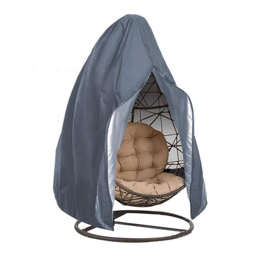 WJLYDM Faltbare Eierschalen-Abdeckung for Hängesessel, Sonnenschutz, for den Außenbereich, Gartenschaukel, Eierstuhl, wasserdichte Möbelabdeckung(Grey,210D Single) von WJLYDM