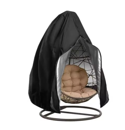 WJLYDM Hängesessel-Abdeckung mit Reißverschluss, Anti-UV-Sonnenschutz, for Gartenschaukeln im Freien, wasserdicht, Rattan-Sitzmöbel-Abdeckung(Black) von WJLYDM