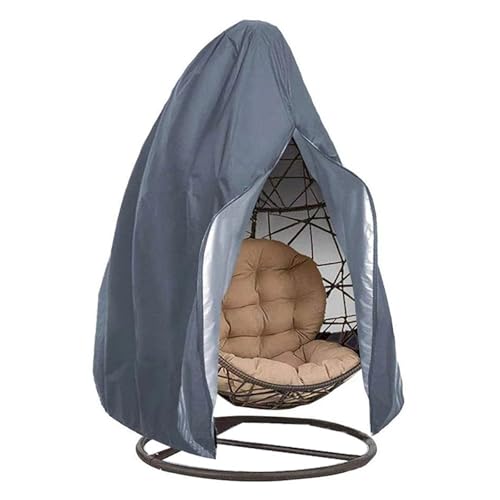 WJLYDM Hängesessel-Abdeckung mit Reißverschluss, Anti-UV-Sonnenschutz, for Gartenschaukeln im Freien, wasserdicht, Rattan-Sitzmöbel-Abdeckung(Gray) von WJLYDM