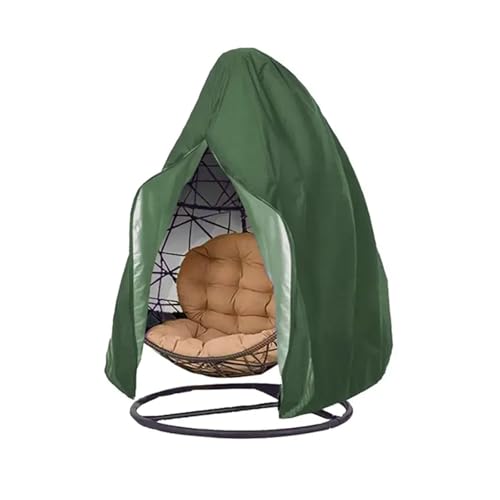 WJLYDM Schwarze Terrassenstuhl-Abdeckung, wasserdichte Abdeckung for Eierschaukelstühle mit Reißverschluss, Schutzhülle for Hängesessel im Freien(Green 115X190CM) von WJLYDM